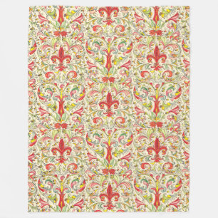 Italian Florentine Fleur de Lis Pattern Fleece Blanket