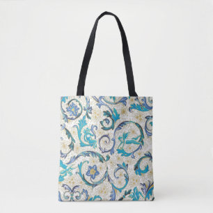Italian Florentine Flourishes Pattern Tote Bag