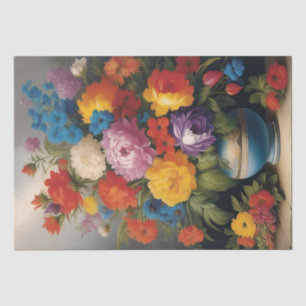 Italian Flower Print Decoupage /  Tissue Paper