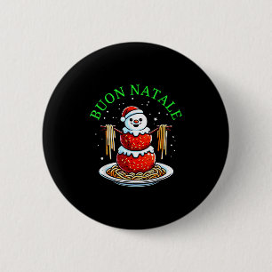 Italian Food Christmas Meatball Snowman Ugly Chris 6 Cm Round Badge