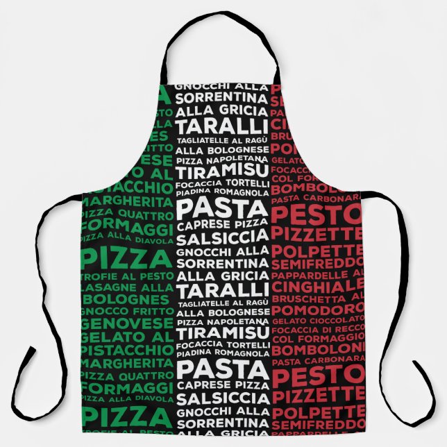 Italian Food Flag Italy Pasta Love Apron (Front)