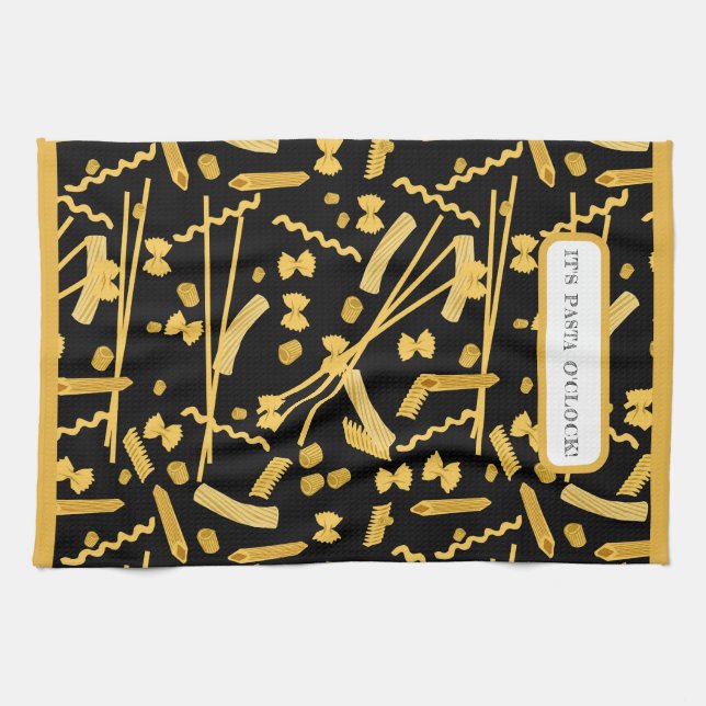 Italian food, pasta pattern tea towel (Horizontal)