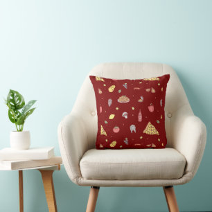 Italian food pattern. Seamless Italian foods  Cushion