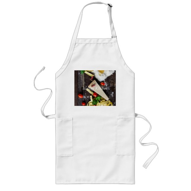 Italian Food Personalise Text Long Apron (Front)