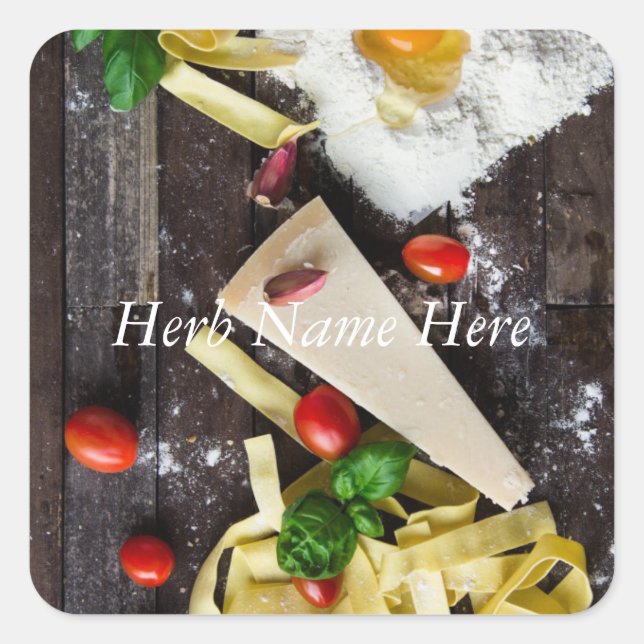 Italian Food Personalise Text Square Sticker (Front)