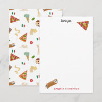 Italian Food Pizza Pasta Tiramisu Pattern