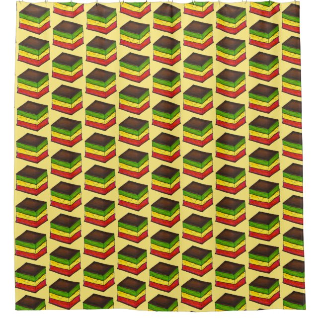 Italian Food Rainbow Tricolor Seven Layer Cookies Shower Curtain (Front)