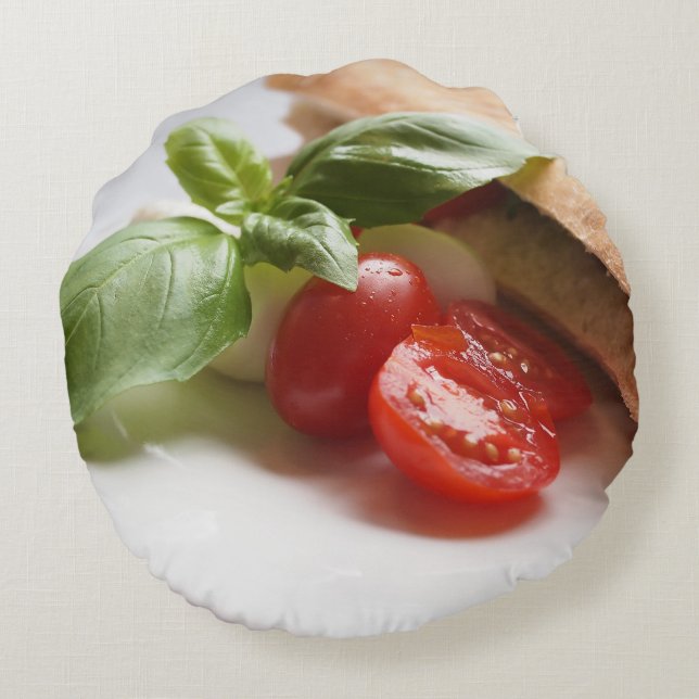 Italian food round cushion (Back)