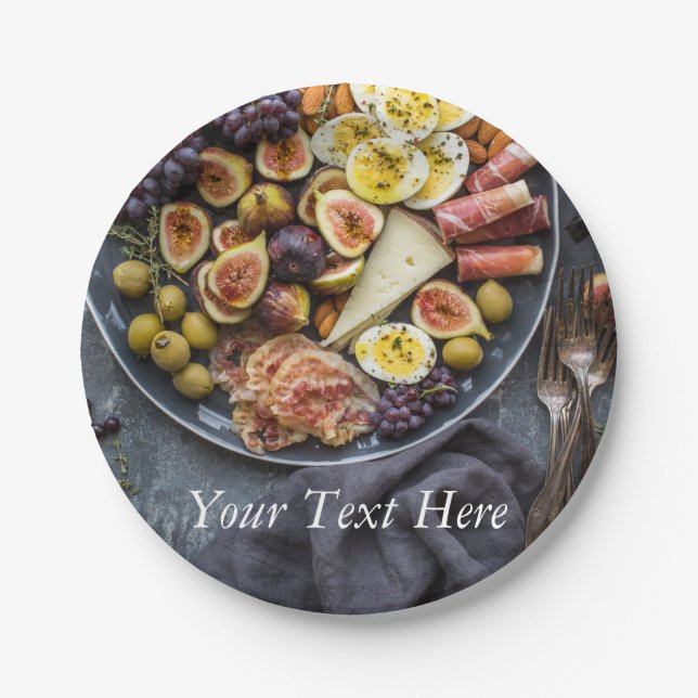 Italian Food Selection Paper Plate (Front)