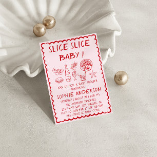 Italian Food Slice Slice Baby Pizza Baby Shower Invitation