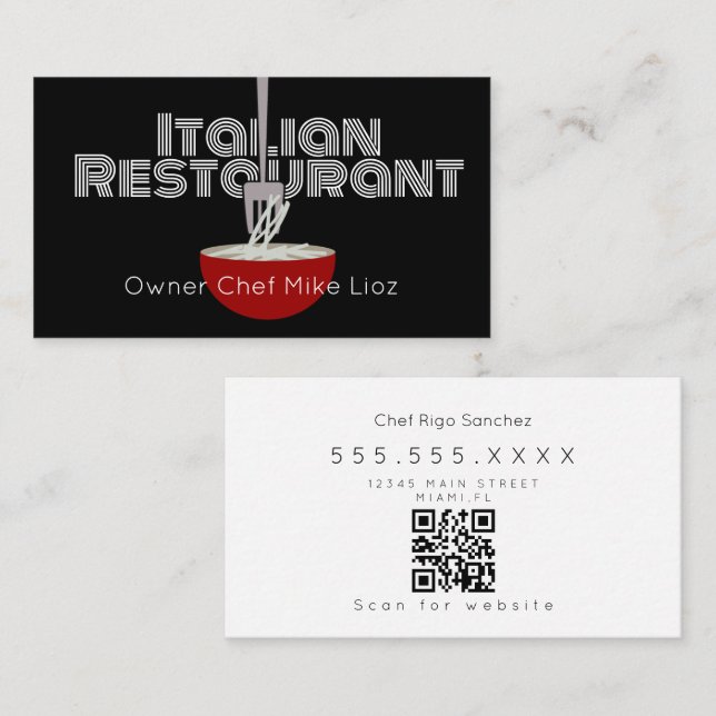 Italian Food Truck Restaurant  Business Card (Front/Back)