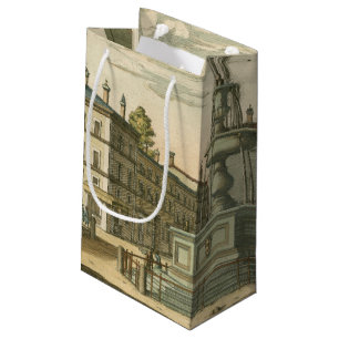Italian Fountain in Town Square by Falda Small Gift Bag