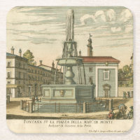 Italian Fountain in Town Square by Falda