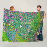 Italian Garden, Gustav Klimt Fleece Blanket<br><div class="desc">Gustav Klimt (July 14, 1862 – February 6, 1918) was an Austrian symbolist painter and one of the most prominent members of the Vienna Secession movement. Klimt is noted for his paintings, murals, sketches, and other objets d'art. In addition to his figurative works, which include allegories and portraits, he painted...</div>