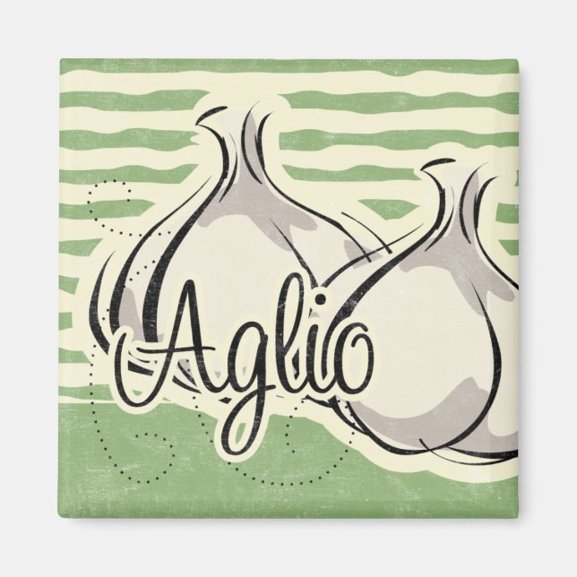 Italian Garlic Kitchen Magnet (Front)