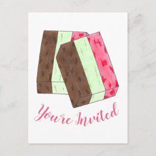 Italian Gelato Spumoni Ice Cream Party Invitation Postcard