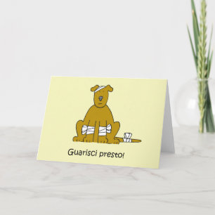 Italian Get Well Soon, Guarisci Presto. Card