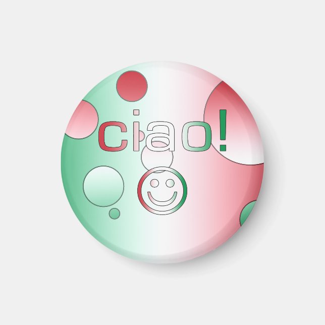 Italian Gifts : Hello / Ciao Face Magnet (Front)
