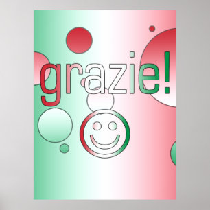 Italian Gifts : Thank You / Grazie Face Poster
