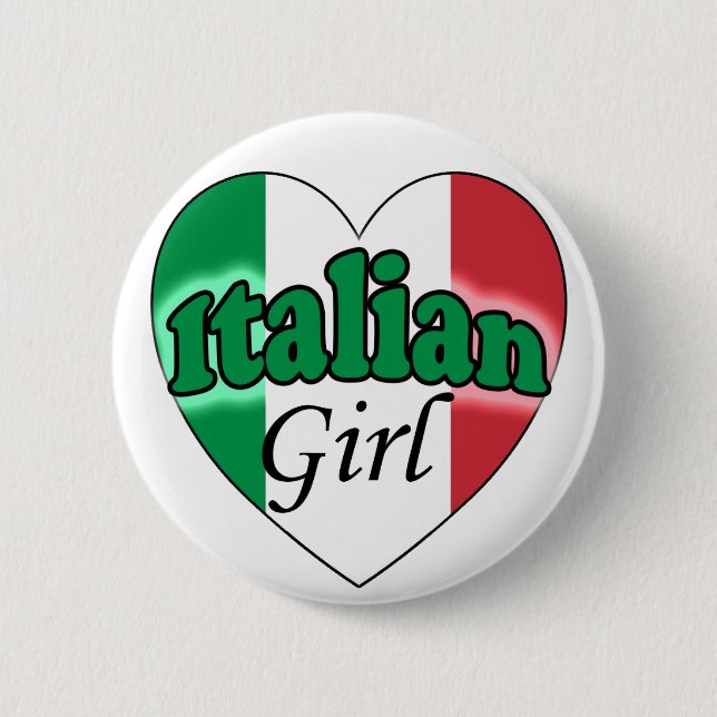 Italian Girl 6 Cm Round Badge (Front)