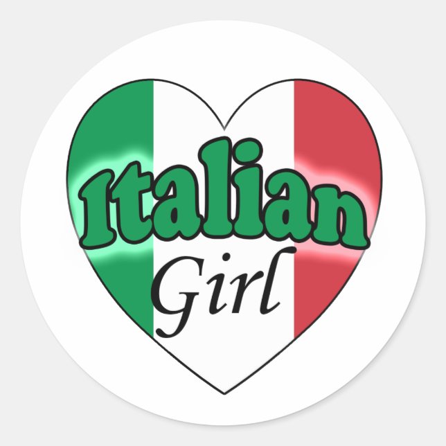 Italian Girl Classic Round Sticker (Front)
