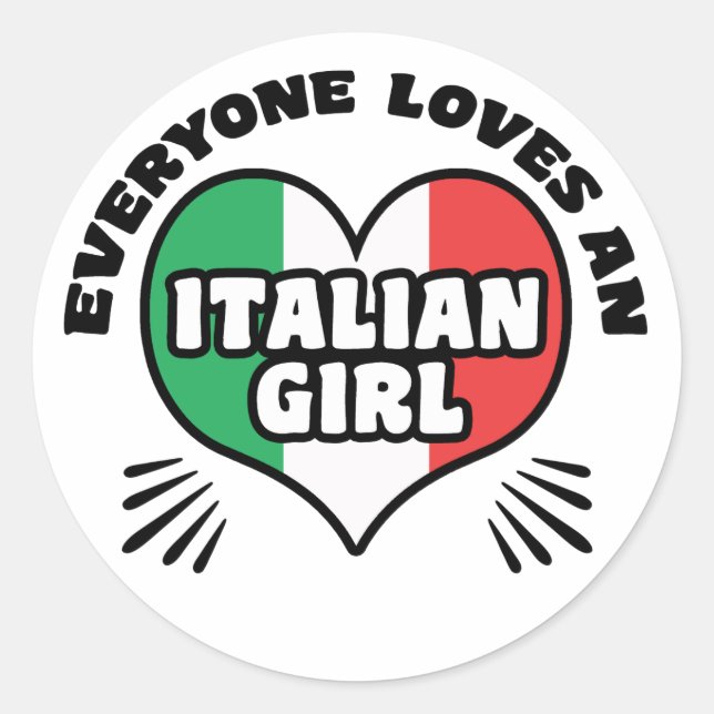 Italian Girl Classic Round Sticker (Front)