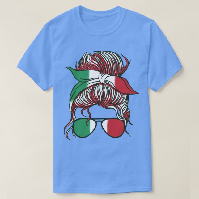 Italian Girl Italy Football World Cup 2022 Italia  T-Shirt (Design Front)