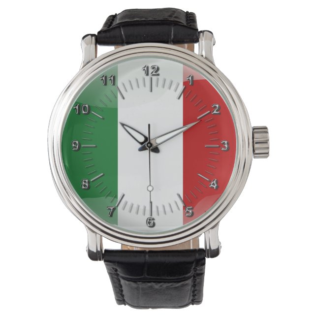 Italian glossy flag watch (Front)