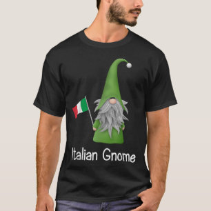  Italian Gnome Holding The Flag Of Italy T-Shirt