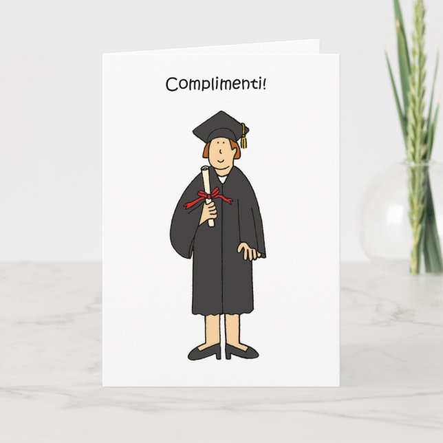 Italian Graduation Congratulations for Her Card (Front)
