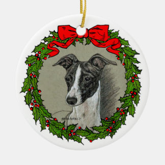 Italian Greyhound Art by Glenda S. Harlan Ceramic Tree Decoration