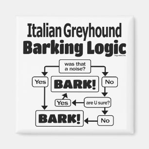 Italian Greyhound Barking Logic Magnet