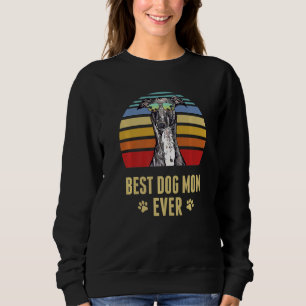 Italian Greyhound Best Dog Mum Ever Retro Sunset Sweatshirt