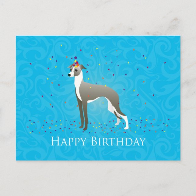 Italian Greyhound Birthday Design Postcard (Front)