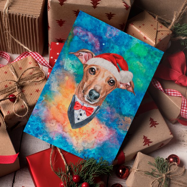 Italian Greyhound Breed Dog Christmas Holiday Postcard (Creator Uploaded)