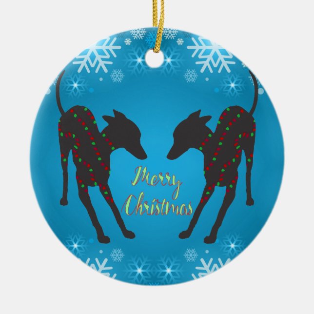 Italian Greyhound Ceramic Tree Decoration (Front)
