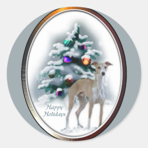 Italian Greyhound Christmas Gifts Classic Round Sticker
