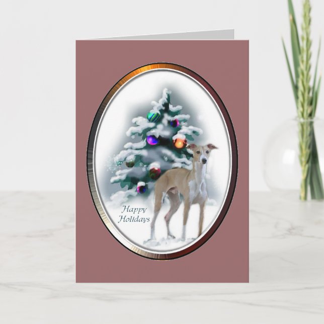 Italian Greyhound Christmas Gifts Holiday Card (Front)
