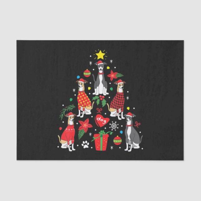 Italian Greyhound Christmas Ornament Tree Dog Mum Tissue Paper (Front)