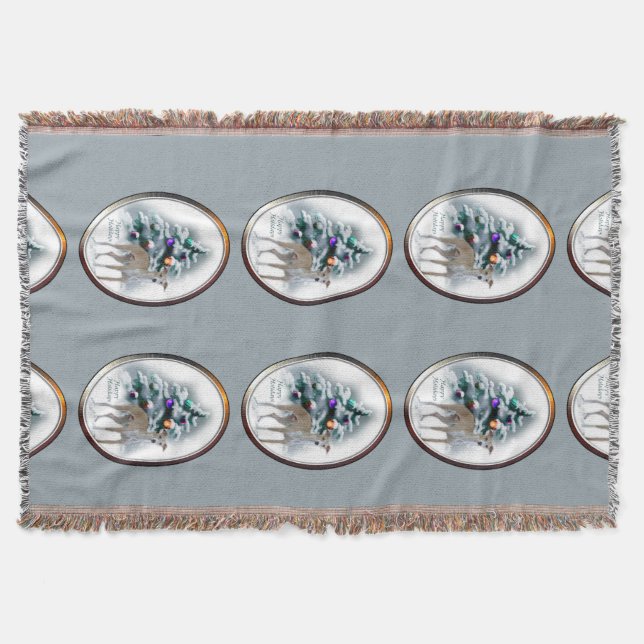 Italian Greyhound Christmas Throw Blanket (Front)