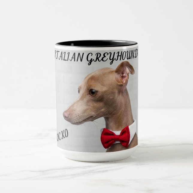 ITALIAN GREYHOUND COMBO TWO TONED MUG. MUG (Center)