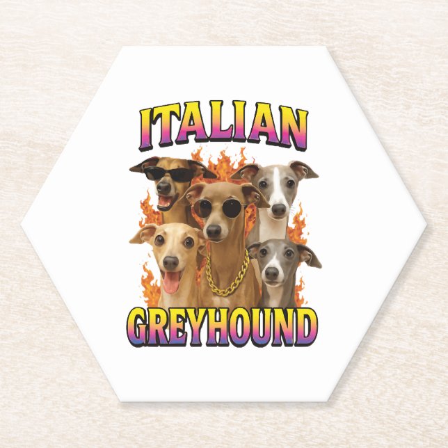 Italian Greyhound Copy Paper Coaster (Front)