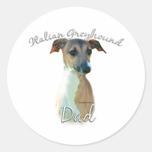 Italian Greyhound Dad 2 Classic Round Sticker