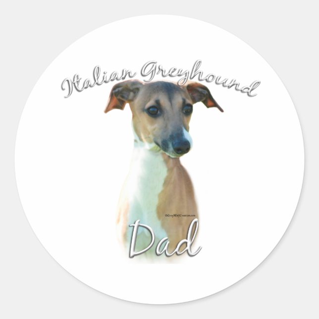 Italian Greyhound Dad 2 Classic Round Sticker (Front)