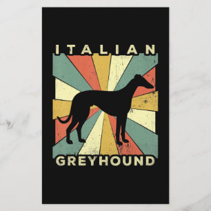 italian greyhound dog 70s gift stationery