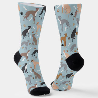 Italian Greyhound Dog Bones and Paws Socks
