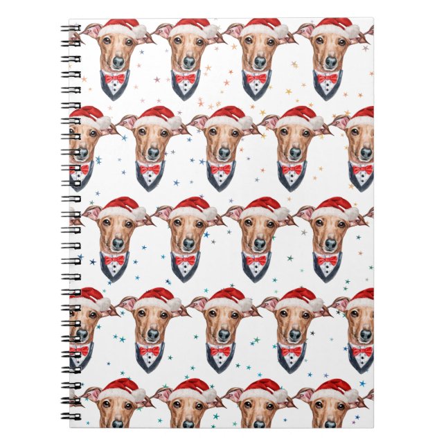 Italian Greyhound Dog Breed Christmas Notebook (Front)