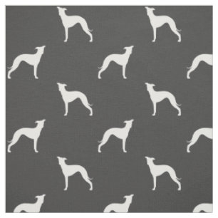 Italian Greyhound Dog Breed Silhouettes Patterned Fabric
