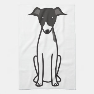 Italian Greyhound Dog Cartoon Tea Towel