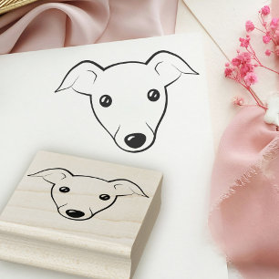Italian Greyhound Dog Cute Puppy Cartoon Rubber Stamp